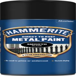 Hammerite Smooth Paint Metal Finish Aerosol (Black) 400ml