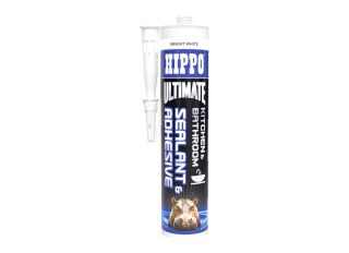 Hippo Ultimate Kitchen & Bathroom Sealant/Adhesive Bright White 290ml